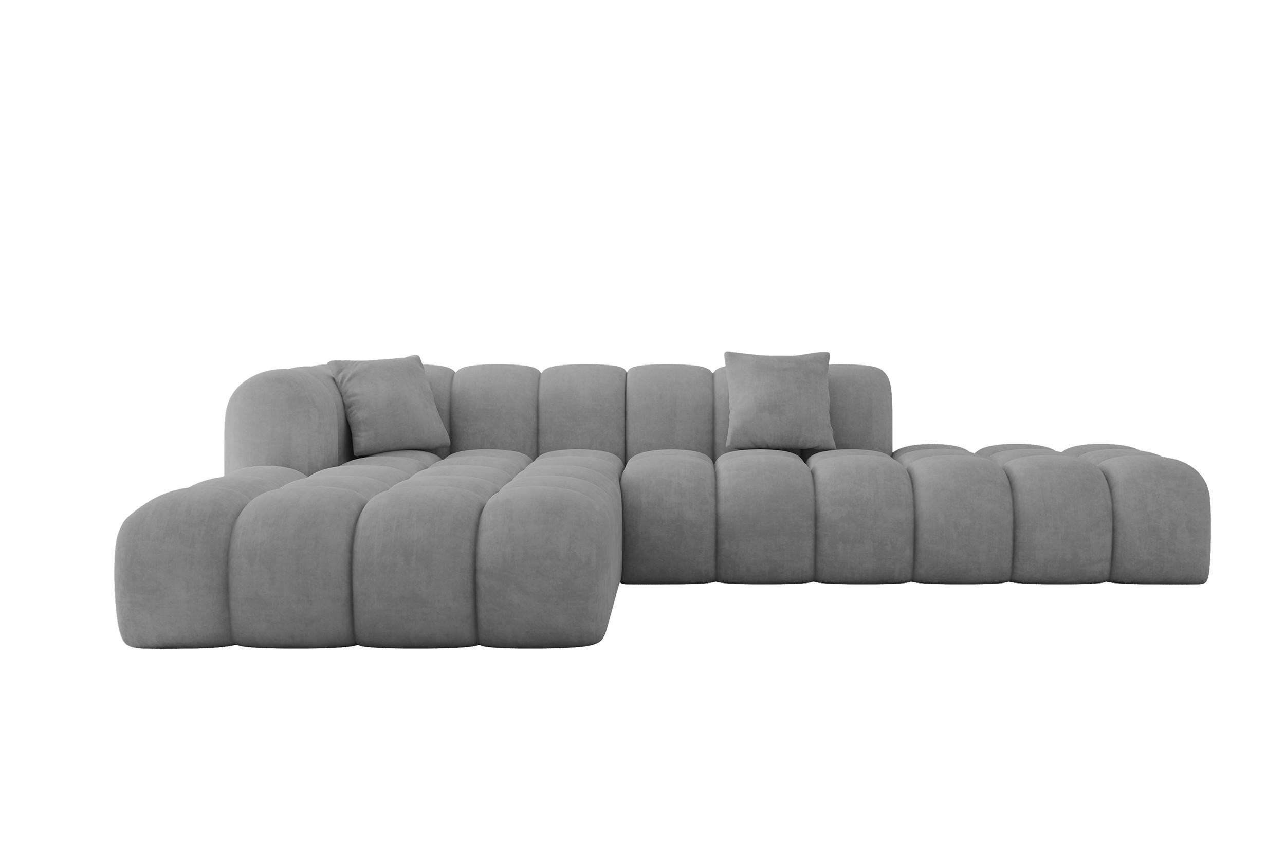 ECKSOFA Ottomane Links OLEA-L2 - 289x176x71 cm Titanfarben - Titanfarben/Schwarz, Holzwerkstoff/Kunststoff (289/176cm) - ALTDECOR