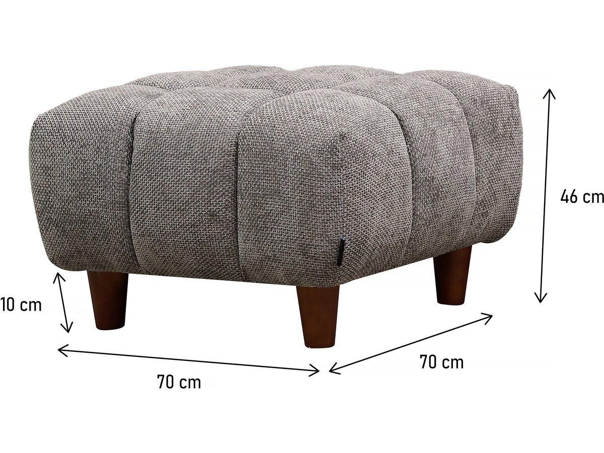 HOCKER matignon Grau - Grau, Textil (70/46/70cm) - Habitat Garten
