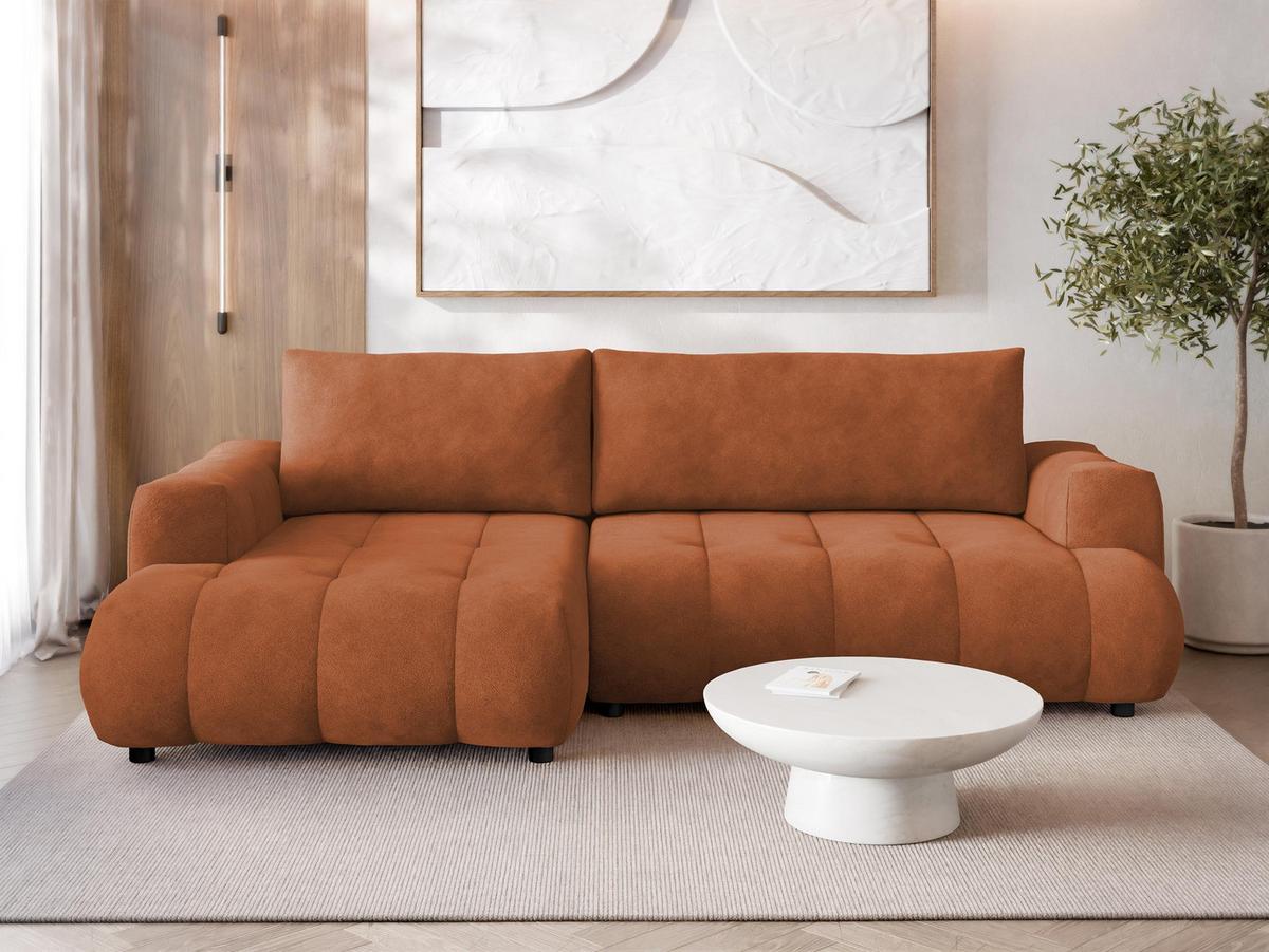 ECKSOFA Haiti, Seite: Links LC+2R - Schwarz/Bronzefarben, Holz/Textil (276/156cm) - MIRJAN24