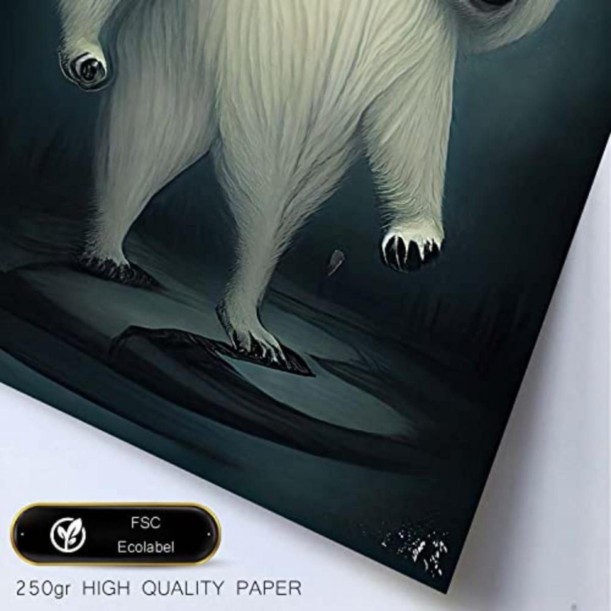 POSTER Set mit 4 Grässlich Tier im T Burton Goth Stil A3 Weißer Rahmen - Weiß, Papier (29.7/3cm) - Nacnic