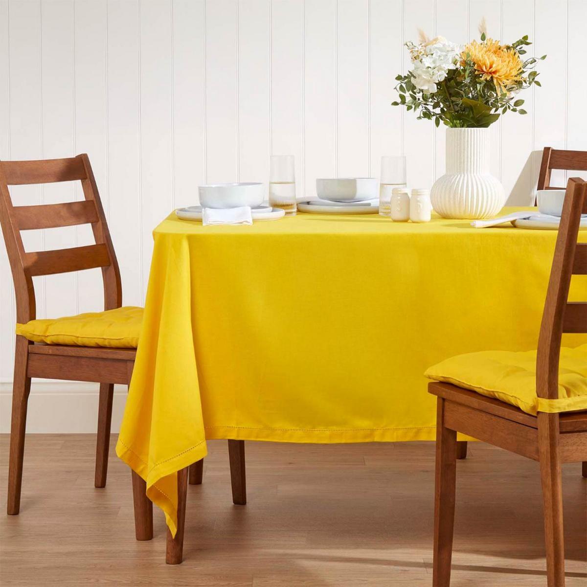 TISCHDECKE gelb 178/300 cm, 100% Baumwolle - Gelb, Textil (178/300cm) - Homescapes