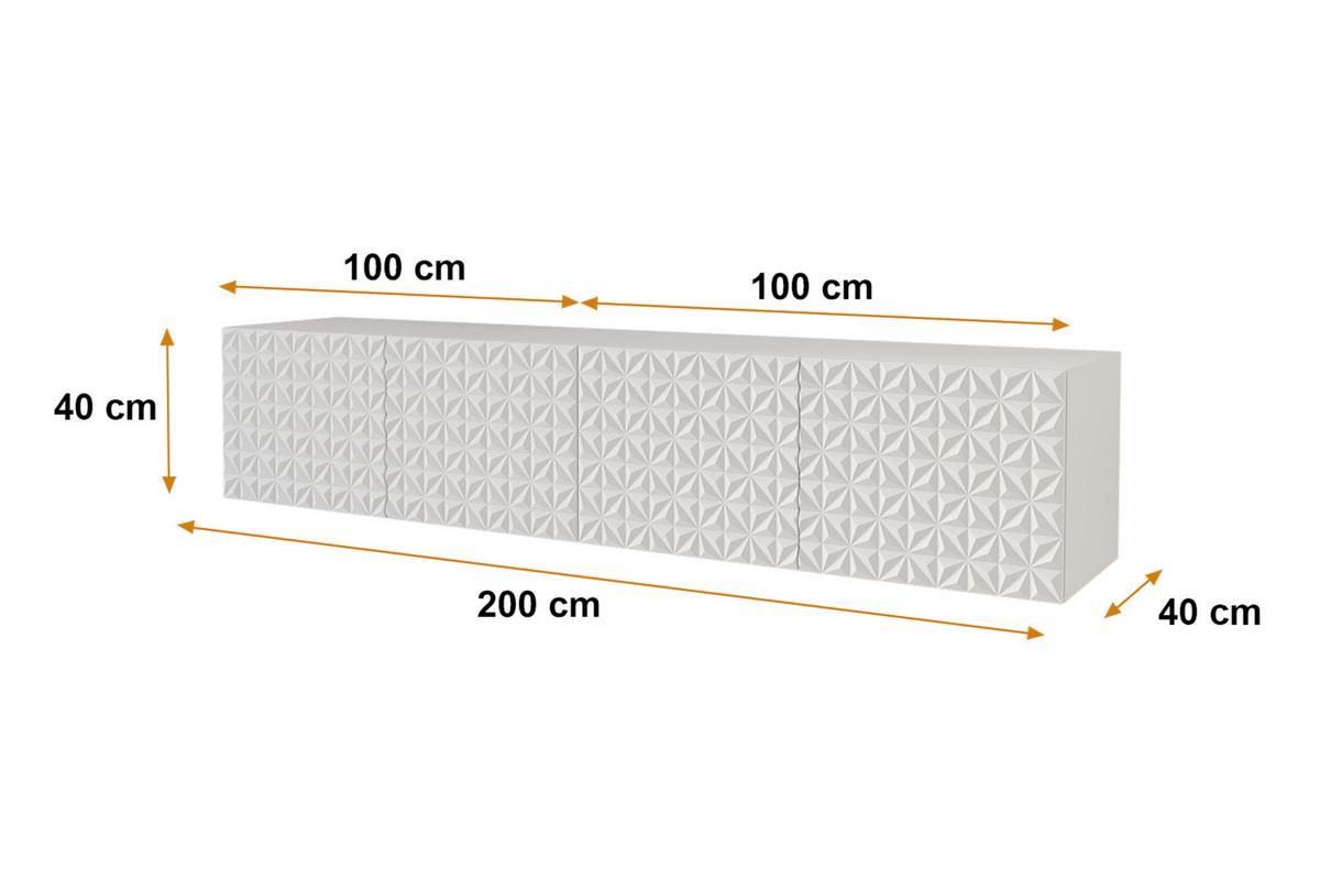 LOWBOARD VIRA-W 2x100x40x40 cm - Weiß - Weiß, Holzwerkstoff (200/40/40cm) - ALTDECOR
