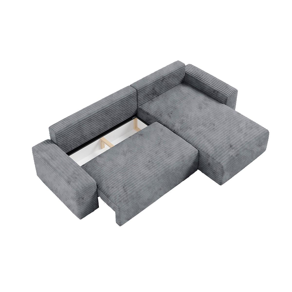 ECKSOFA Fabio 3 Sitzplätze Grau - Grau, Holz (300/185cm) - Petits-meubles