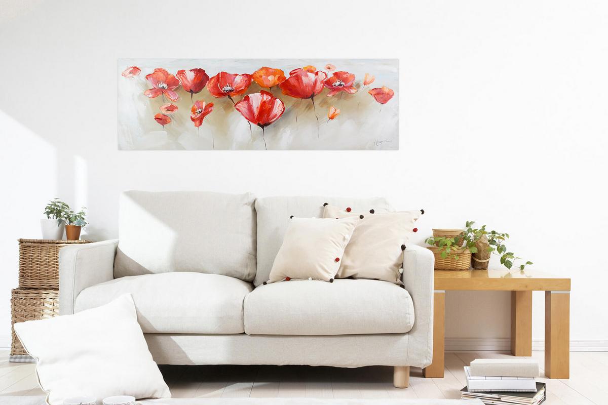 ÖLGEMÄLDE 150/50 cm - Rot, Holz/Textil (150/50cm) - KUNSTLOFT
