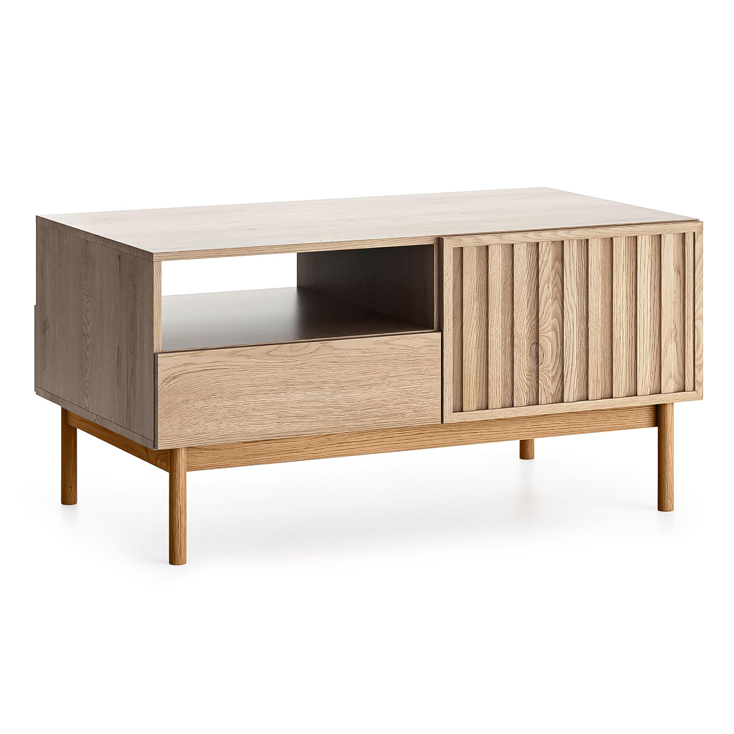 COUCHTISCH Santarco 2T 2S Eiche Cremona 106/53/64 cm – 2 Türen 2 Schubladen - Eichefarben, Holz/Holzwerkstoff (64/106/53cm) - AX Living