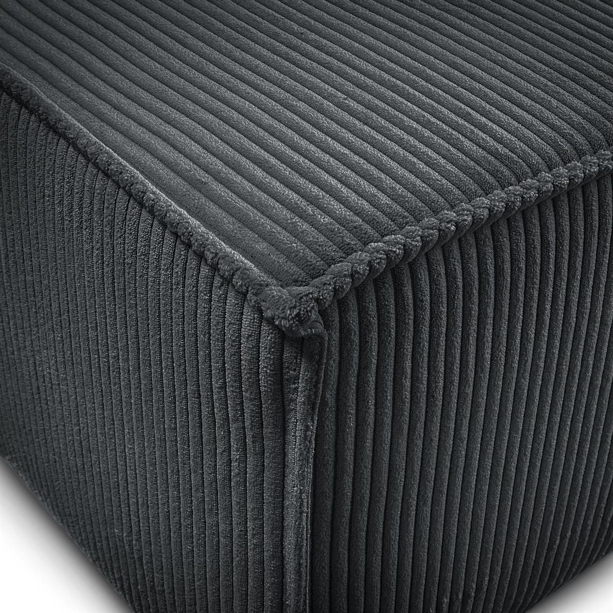 ECKSOFA Gepolstertes CARLO XL Cord mit Schlaffunktion und Bettkasten, Poso 34 - Dunkelgrün, Textil (277/143cm) - Lookway