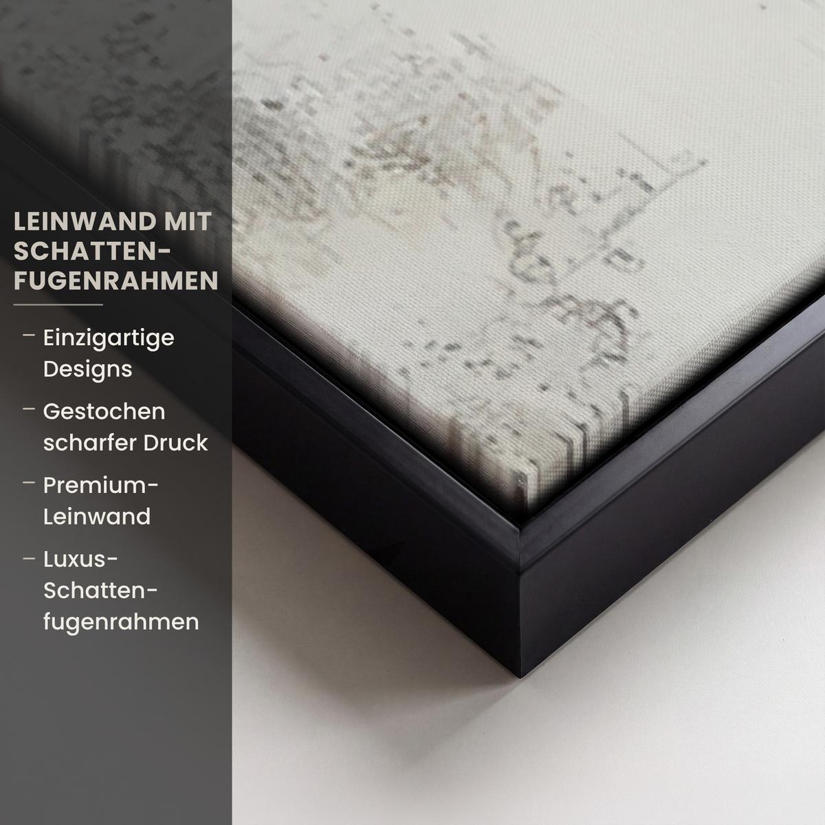 LEINWAND Bilder mit Rahmen - Schneemann - Winter - Schnee - Beige - 80x120 - Weiß, Textil (80/120cm) - MuchoWow