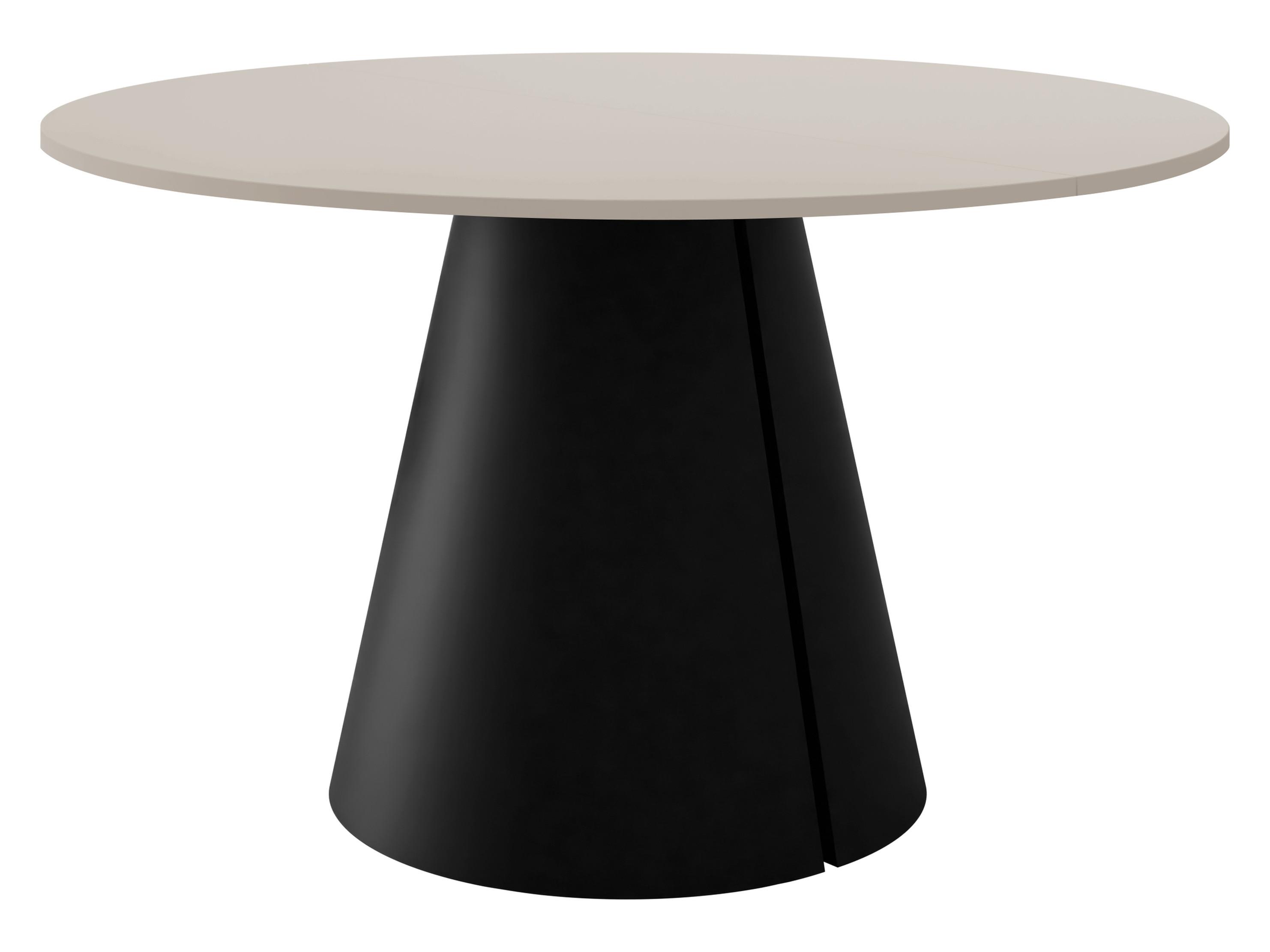 ESSTISCH Calma 120 - Kaschmir/Schwarz, Holzwerkstoff/Metall (120/120/76cm) - MIRJAN24