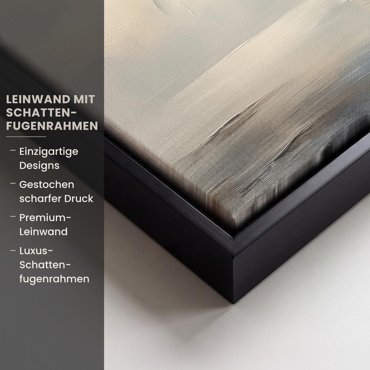 LEINWAND Bilder mit Rahmen - Segelschiff - Meer - Bewölkt - 30x20 - Creme, Textil (30/20cm) - MuchoWow