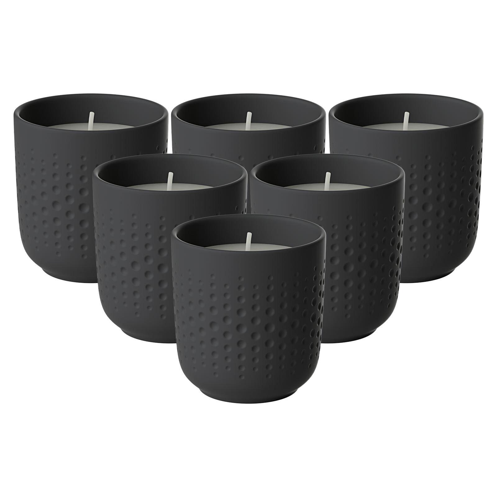 DUFTKERZEN PERLE ADVENTURE Manufacture Collier Noir schwarz 6er Set - Schwarz, Naturmaterialien/Keramik (9cm) - Villeroy & Boch