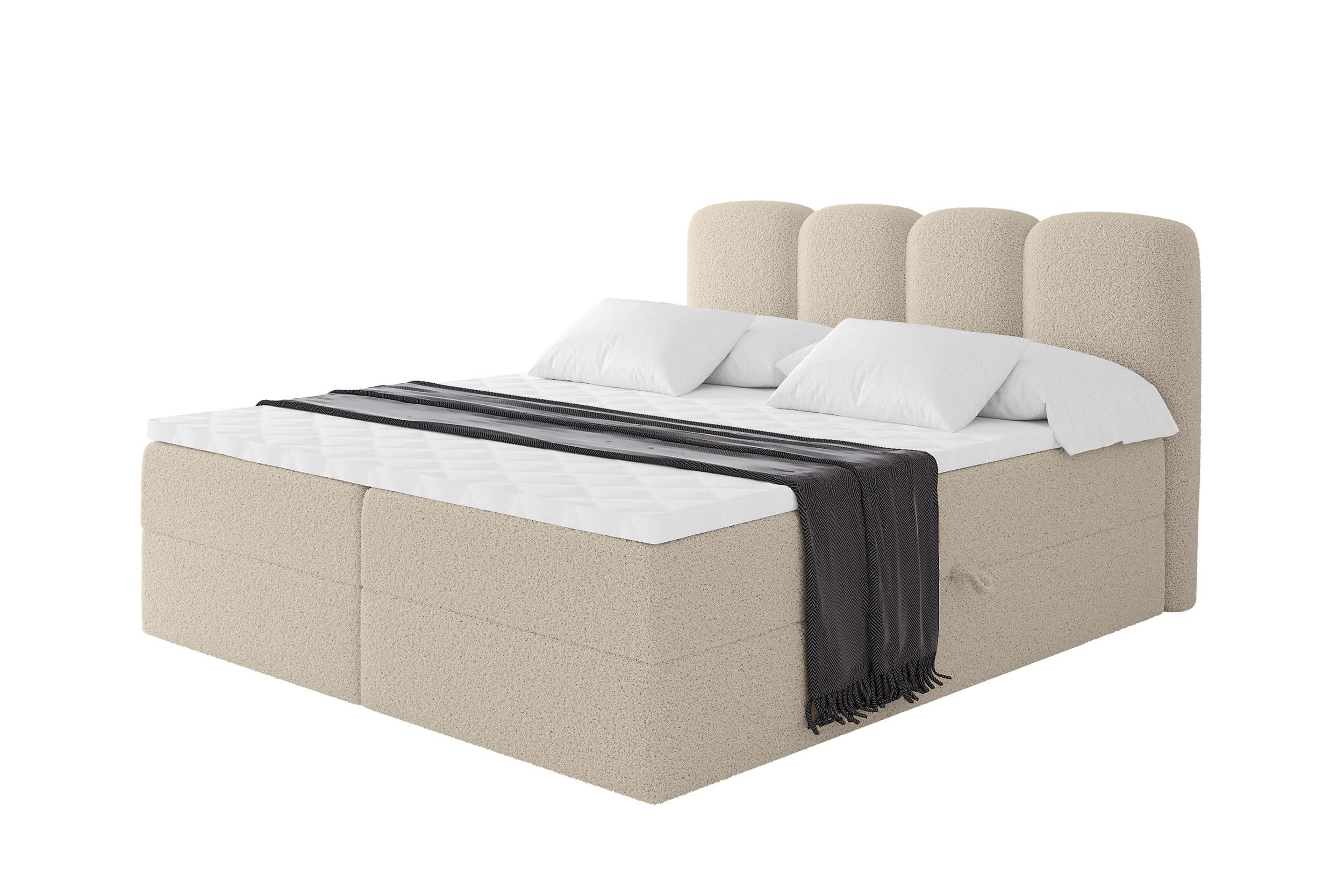 BOXBETT mit Matratze H3 - NINA - 140x200 cm Dunkelbeige - Baltimorefarben, Holzwerkstoff (140/200cm) - ALTDECOR