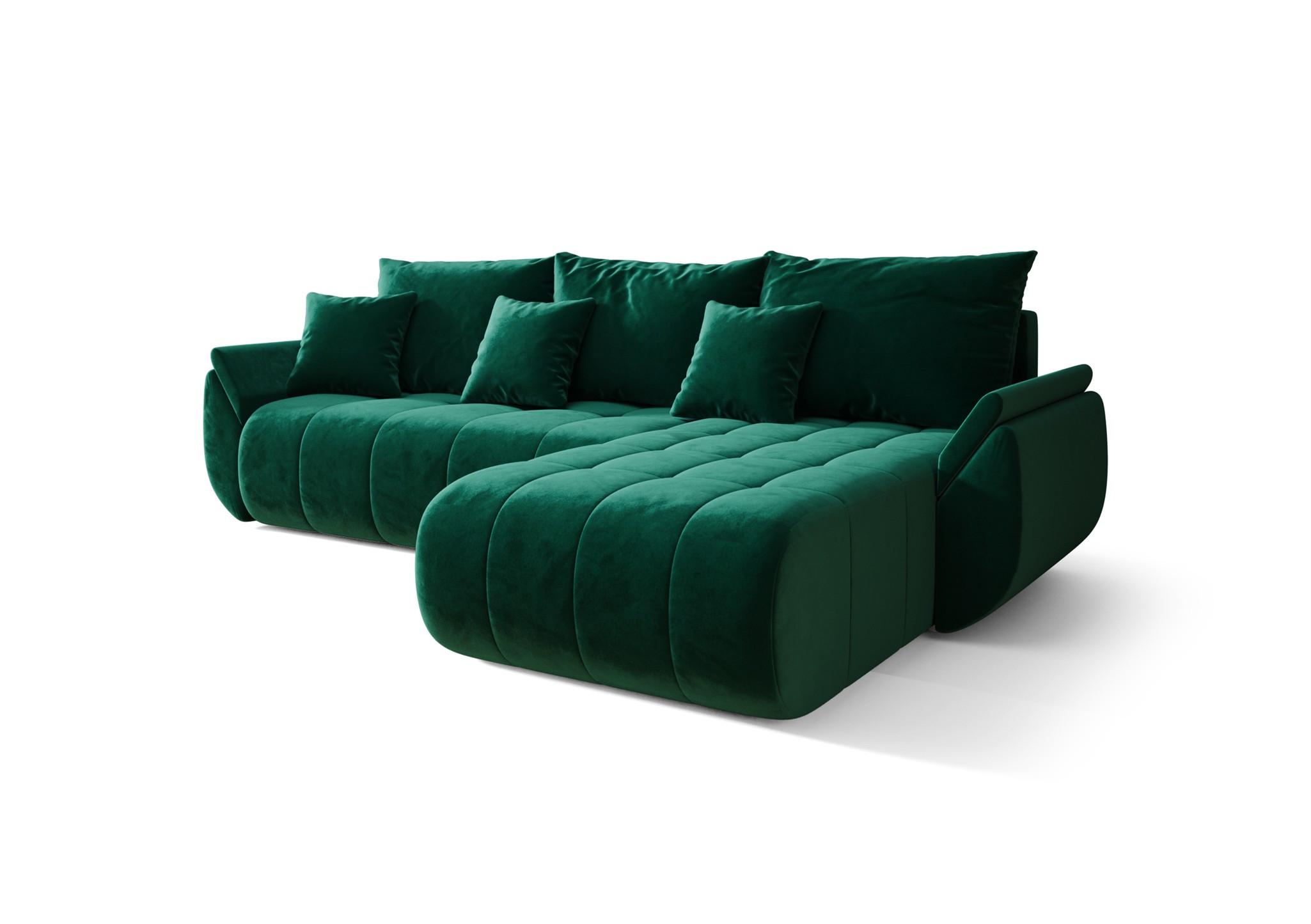 ECKSOFA Akita - Grün, Holzwerkstoff/Textil (280/185cm) - Fun Möbel