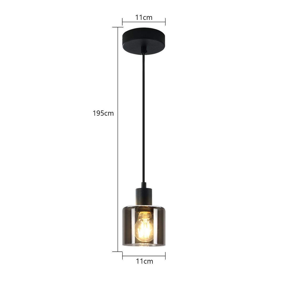 PENDELLEUCHTE Verena 11/11/195 cm - Grau, Glas (11/11/195cm) - Nettlife
