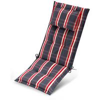 HOCHLEHNERAUFLAGEN Highlux HL 120x52x7cm Grau-Rot-Kariert - Multicolor, Textil (52/7/120cm) - Beautissu 