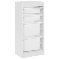 REGAL mit 4 Aufbewahrungsboxen Weiß Tobin - Weiß, Holzwerkstoff (42/89/30cm) - Beliani