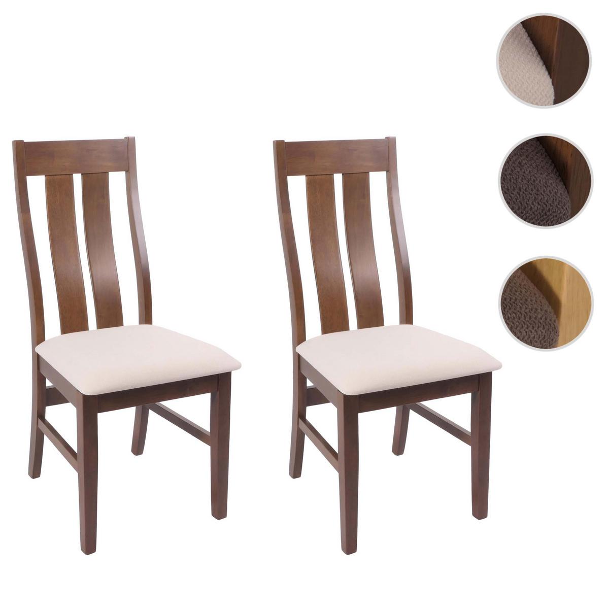 ESSZIMMERSTUHL Dunkelbraun, Creme 2er-Set - Beige/Dunkelbraun, Holz (46/100/45cm) - MCW