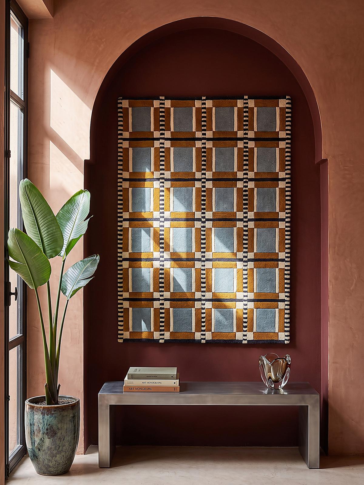 TEPPICH aus Wolle, handgetuftet, ORRIN, in Multi, Fensterkaro-Raster, 140 x 200 cm - Multicolor, Textil (140/200cm) - KADIMA DESIGN
