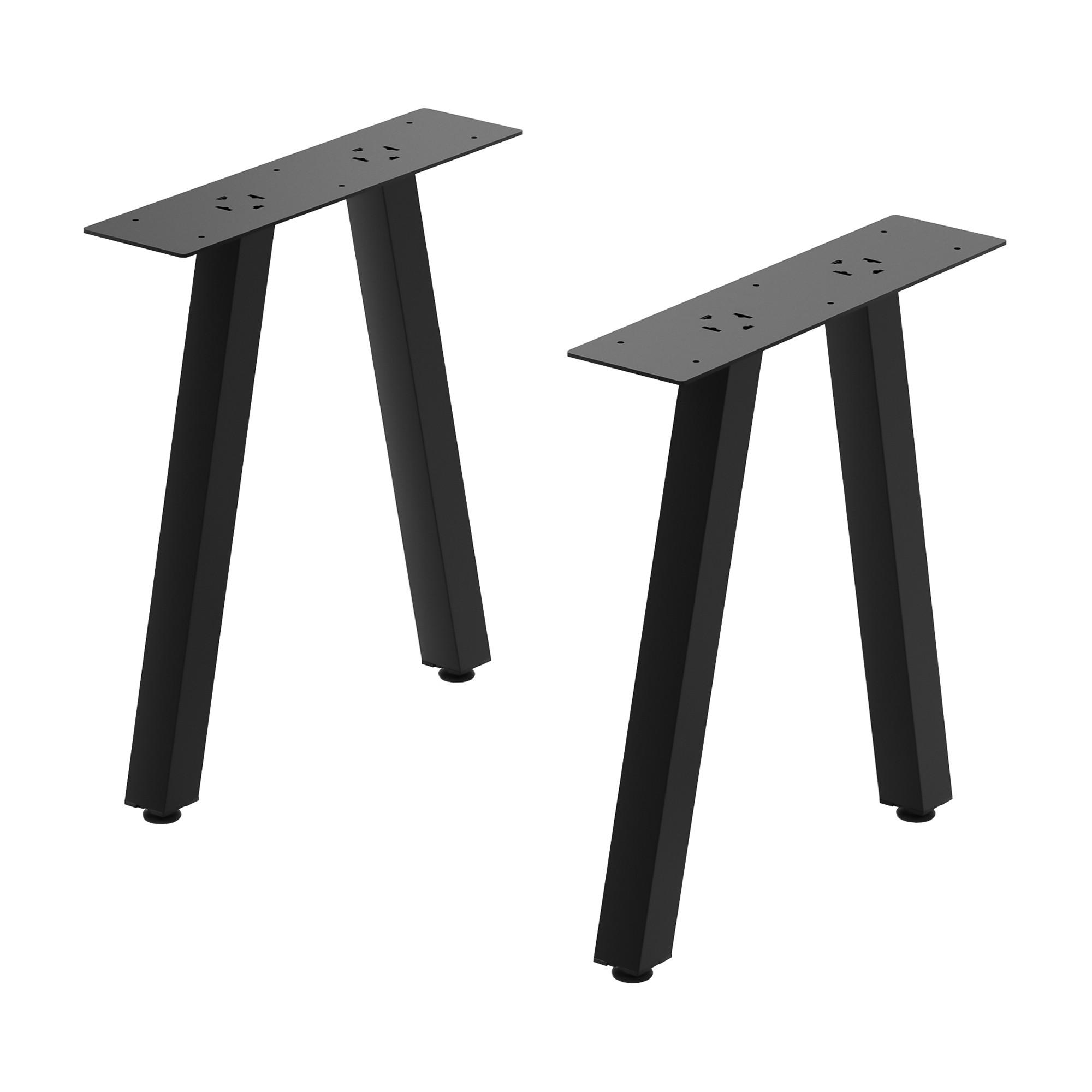 TISCHGESTELL-SET 2 TLG. Heustreu - Schwarz, Metall (40/45/12cm) - [en.casa]