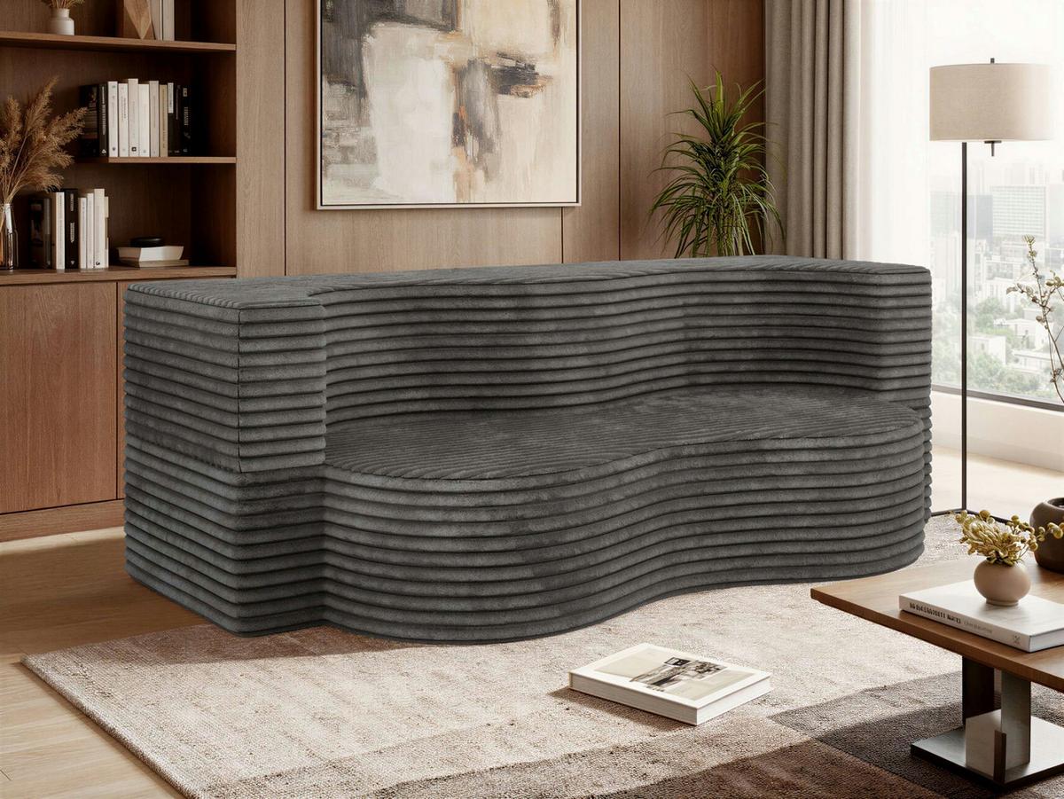 2-SITZER SOFA SANOA - Grau Cord - Grau, Textil (200/68/100cm) - MKS