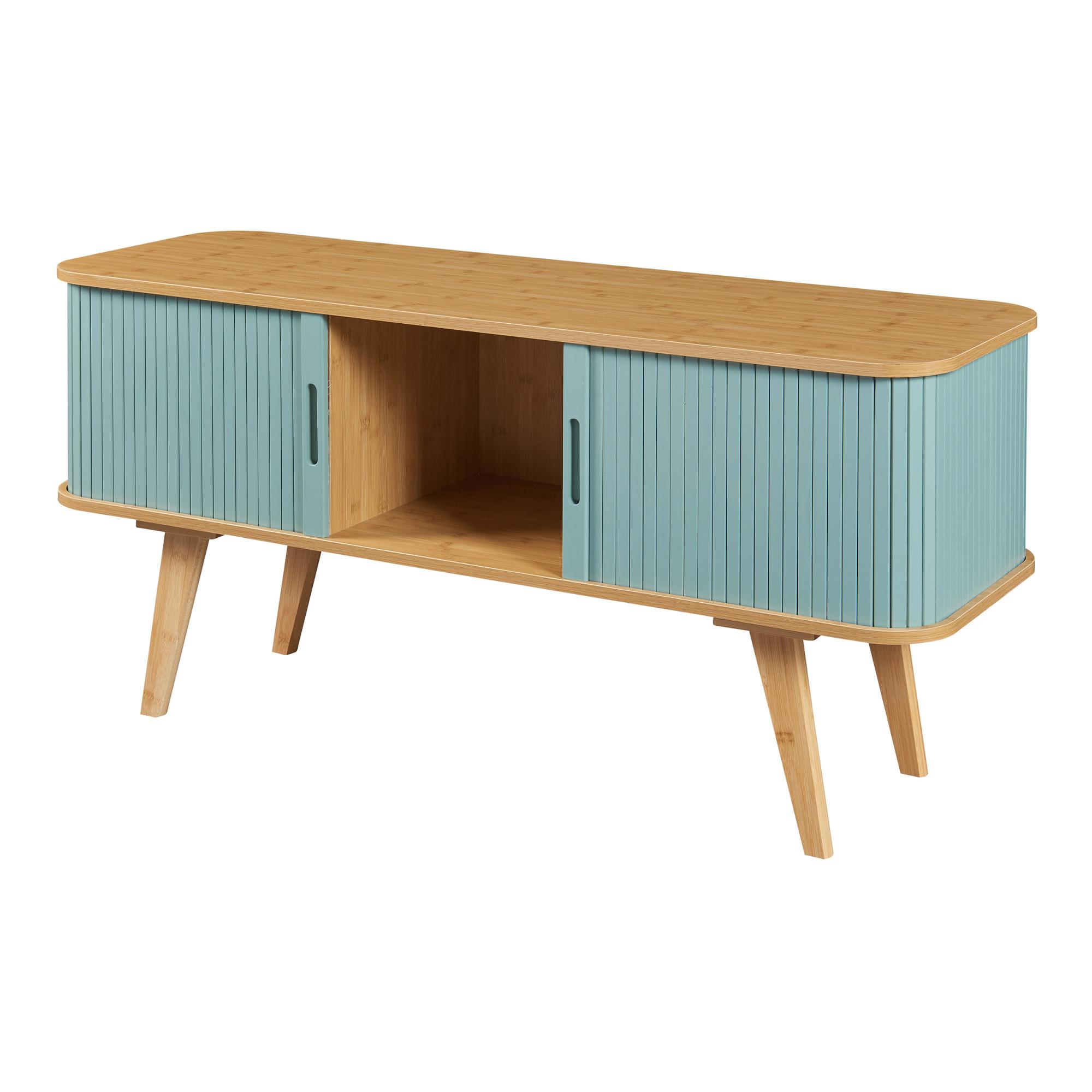 TV-ELEMENT Tysvær - Blau, Holz/Holzwerkstoff (120/58/40cm) - [en.casa]