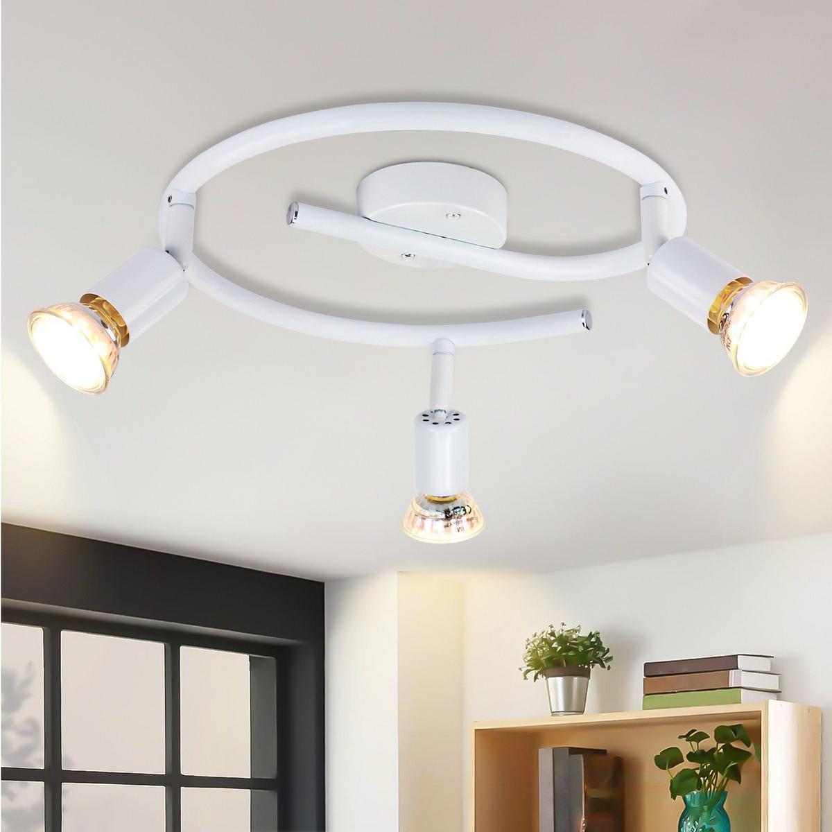 DECKENSTRAHLER Lester 3-flammig 42/15/42cm - Weiß, Metall (42/15/42cm) - Nettlife