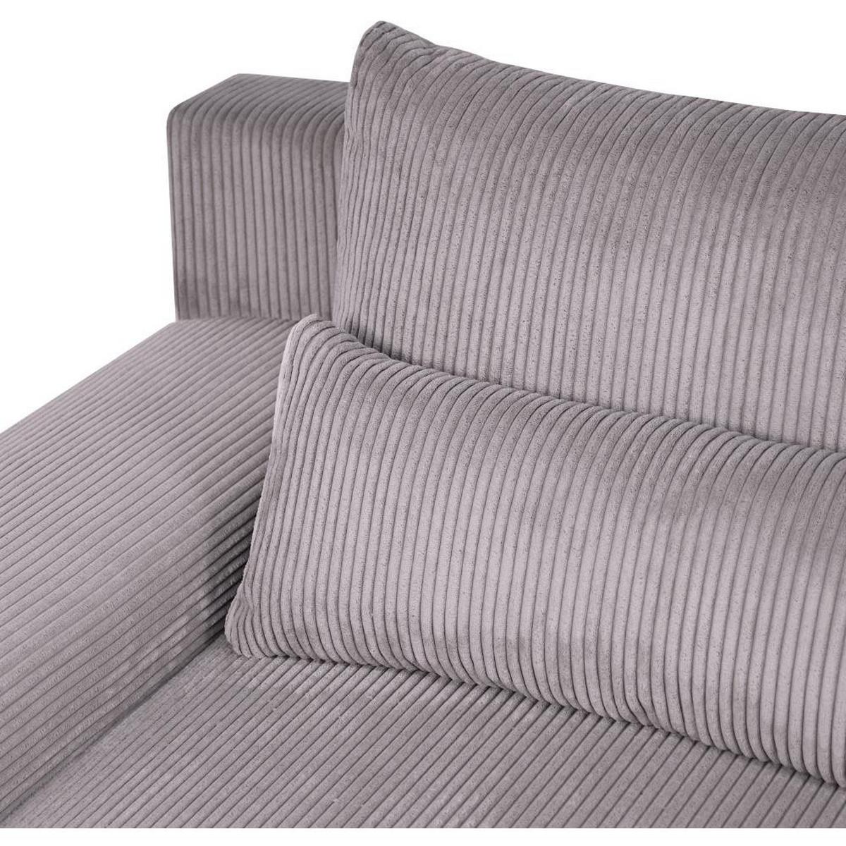 WOHNLANDSCHAFT Benny U rosa - Schwarz/Rosa, Textil/Metall (350/85/186cm) - Beautysofa