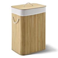 WÄSCHEKORB Curly 72 L natur - Naturfarben, Holz (40/60/30cm) - Juskys