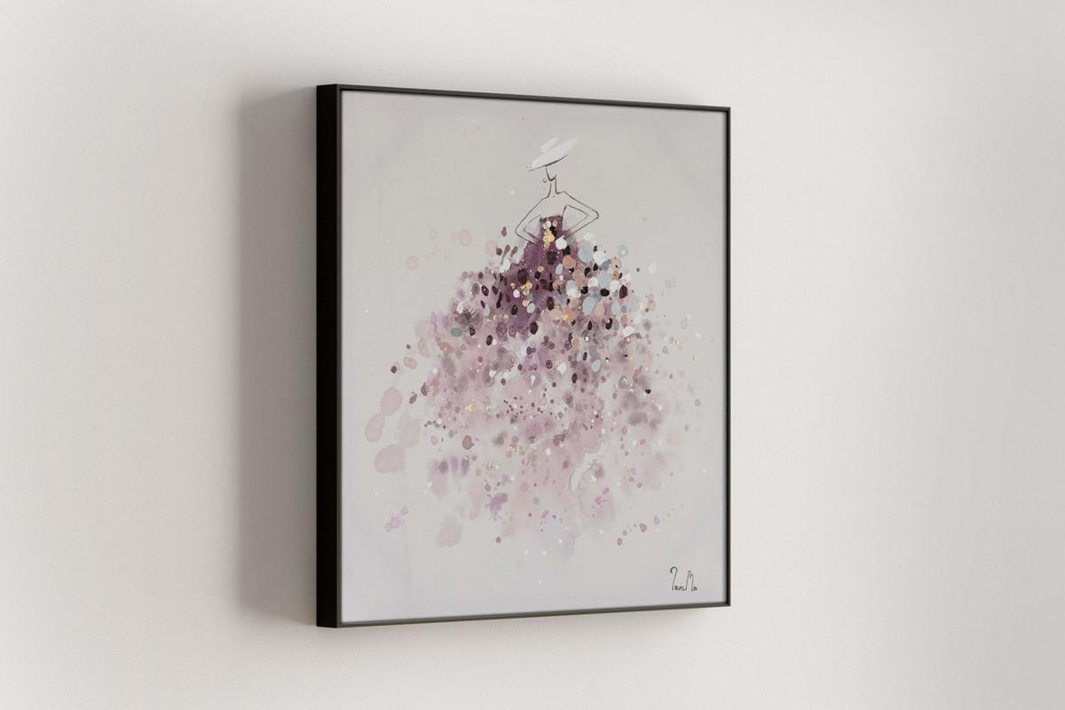 ACRYLBILD HANDGEMALT 60/60 cm - Pink, Holz/Textil (60/60cm) - KUNSTLOFT