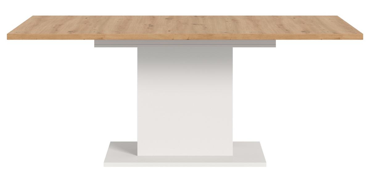 ESSTISCH weiß, Eiche Artisan, Küchentisch ausziehbar 150 - 190 cm - Weiß/Eiche Artisan, Holzwerkstoff/Metall (150/90/76cm) - Inn.Furn