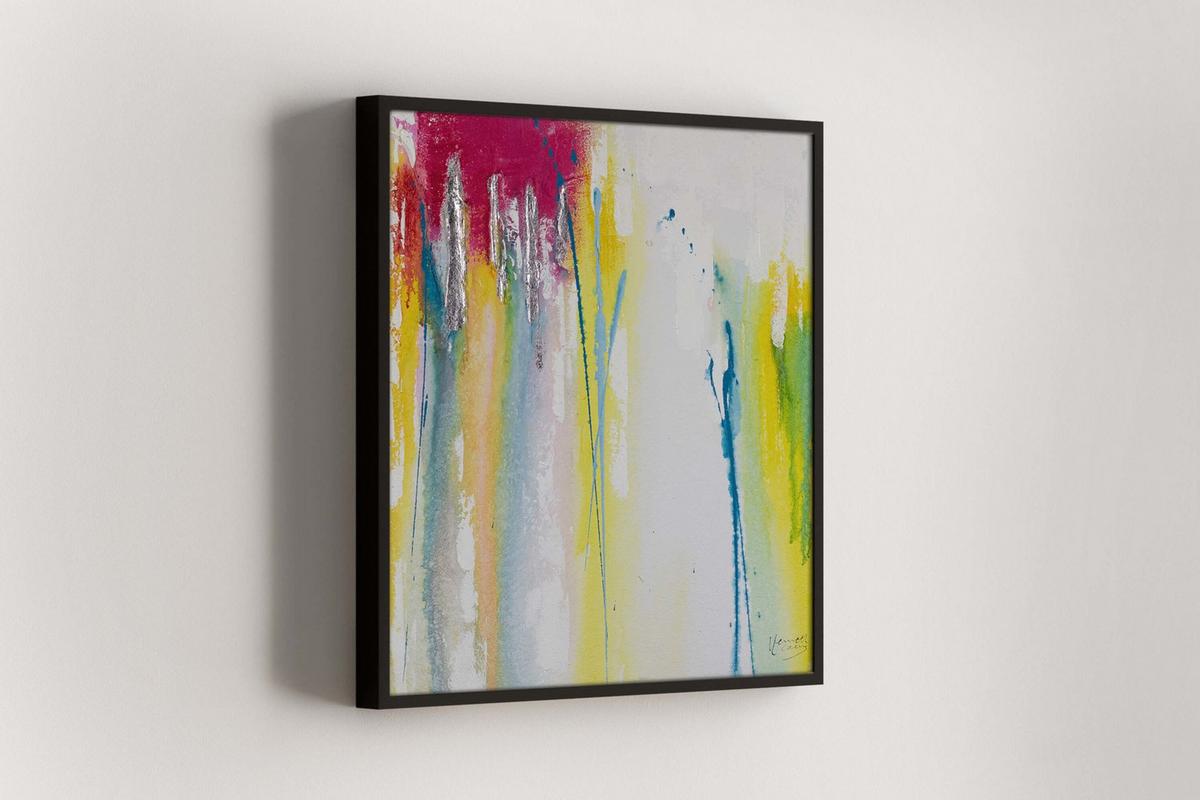 ACRYLBILD HANDGEMALT 50/50 cm - Multicolor, Holz/Textil (50/50cm) - KUNSTLOFT