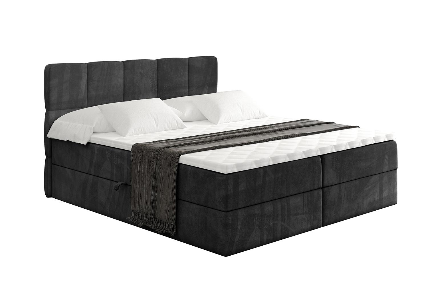 BOXBETT mit Matratze H3 und Lattenrost - LIRO - 120x200 - Schwarz Casablanca - Schwarz, Holzwerkstoff/Kunststoff (120/200cm) - ALTDECOR