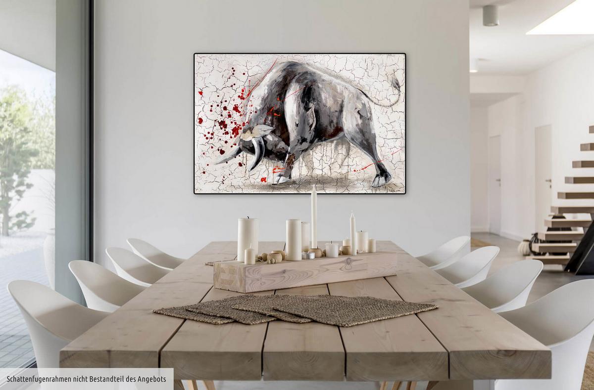 ÖLGEMÄLDE 120/80 cm - Grau, Holz/Textil (120/80cm) - KUNSTLOFT