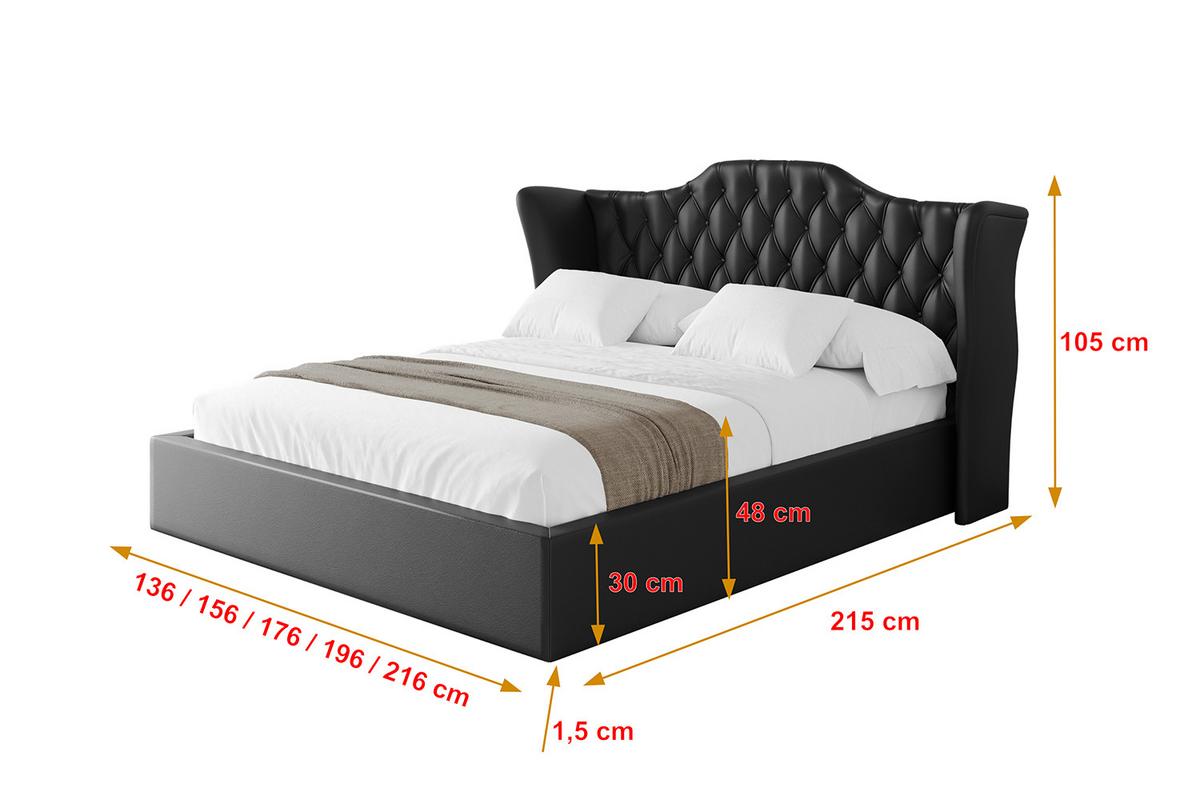 POLSTERBETT mit Bettkasten und Lattenrost, Boxbett ohne Matratze - ZORAN 140x200 Schwarz Kunstleder - Schwarz Hochglanz, Holzwerkstoff/Textil (140/200cm) - ALTDECOR