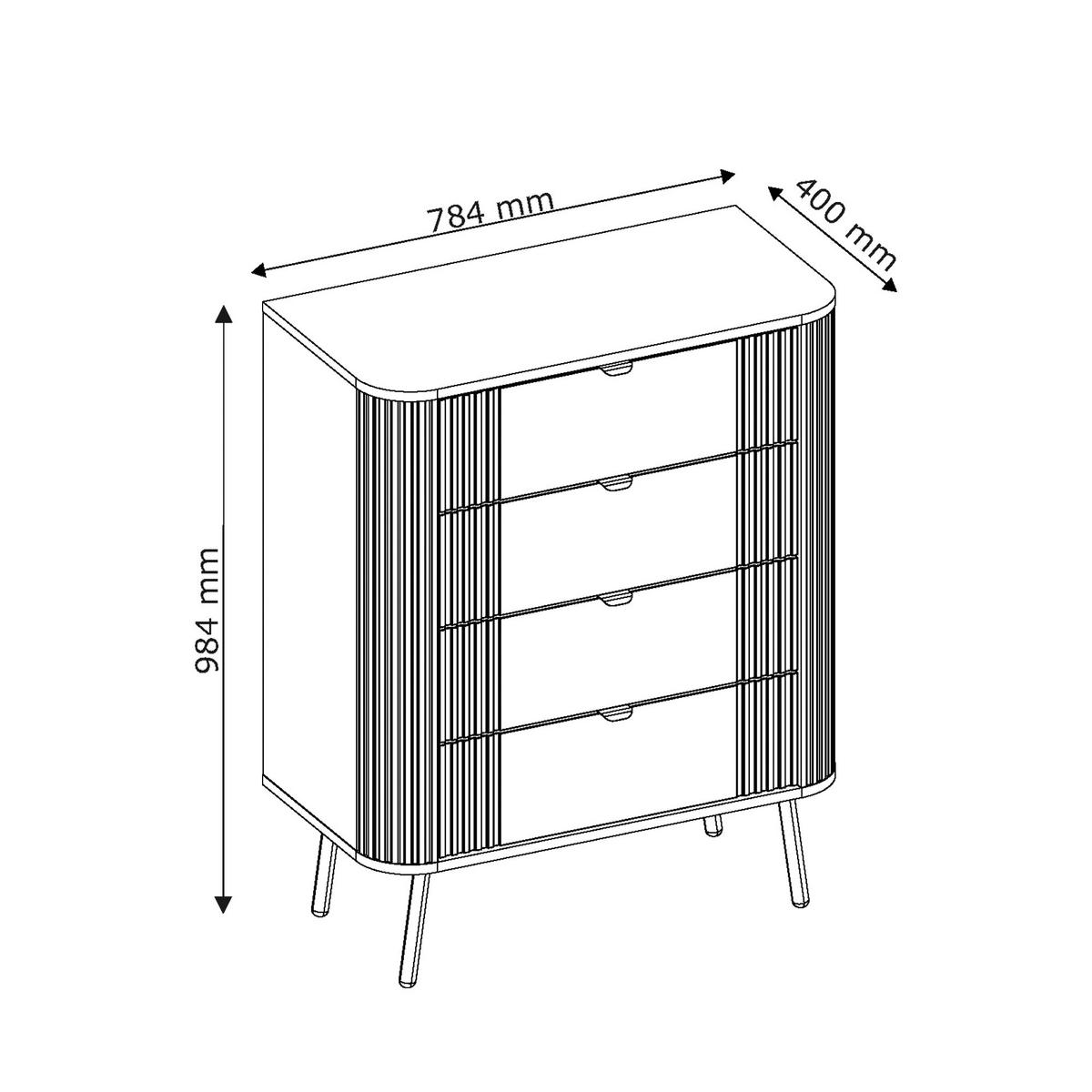 KOMMODE AURA mit Schubladen auf Füßen - Beige, Holzwerkstoff (78/98.4/40cm) - Idohome
