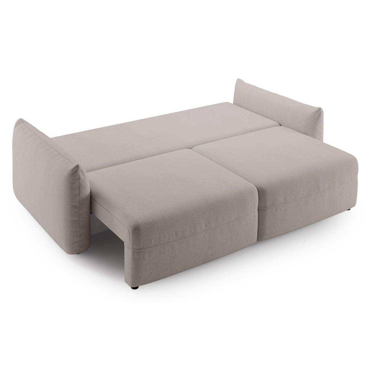 SCHLAFSOFA Theolla Hellbeige - Ecru/Schwarz, Textil/Metall (248/97/111cm) - Selsey