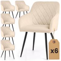 POLSTERSTUHL 6er Set, Metallbeine Beige, Schwarz 54,5/82/58 - Beige/Schwarz, Textil (55/82/52cm) - RAUMHIRSCH FURNITURE