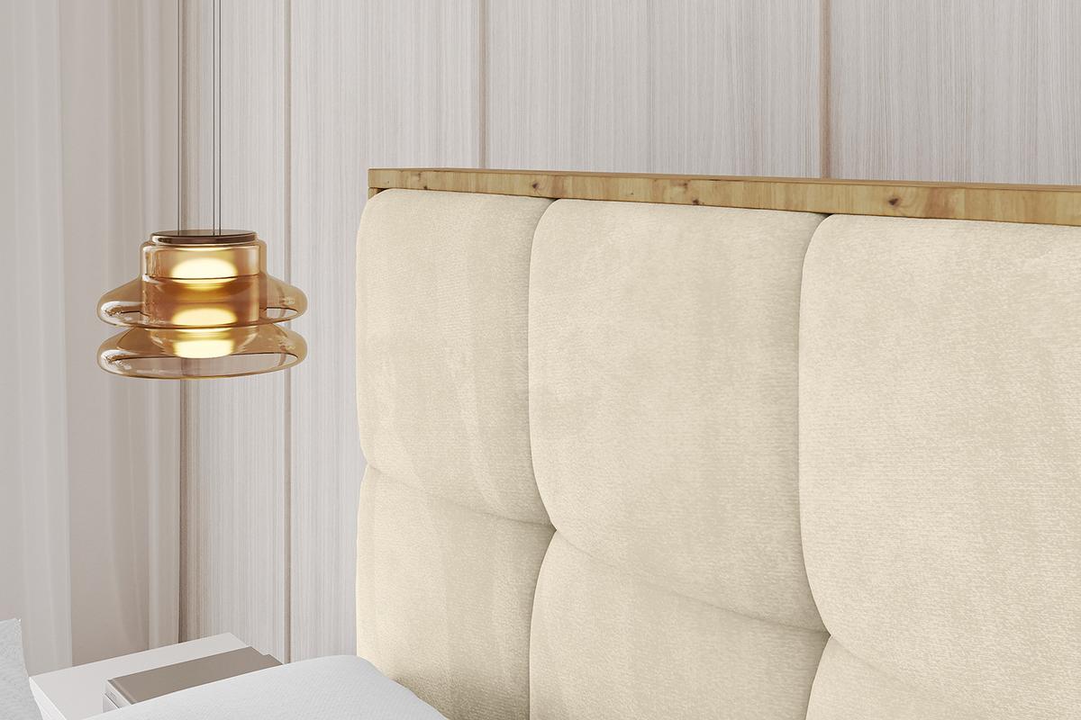 POLSTERBETT mit Bettkasten, Fußteil und Lattenrost, Boxbett ohne Matratze - ENZO7-Z 180x200 - Beige, Holzwerkstoff/Textil (180/200cm) - ALTDECOR