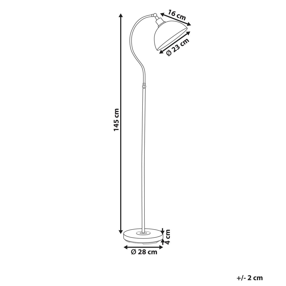 STEHLAMPE Beige/Weiß/Gold Lennon - Beige/Goldfarben, Metall (38/28/145cm) - Beliani