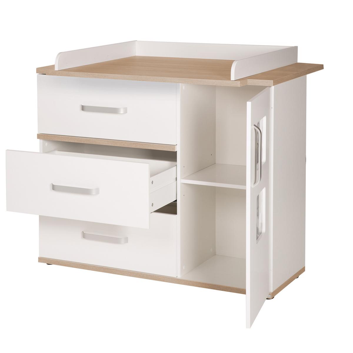 BABYZIMMER-SET Pia mit breiter Wickelkommode 2-teilig - Weiß, Holzwerkstoff (76/81/142.5cm) - Roba