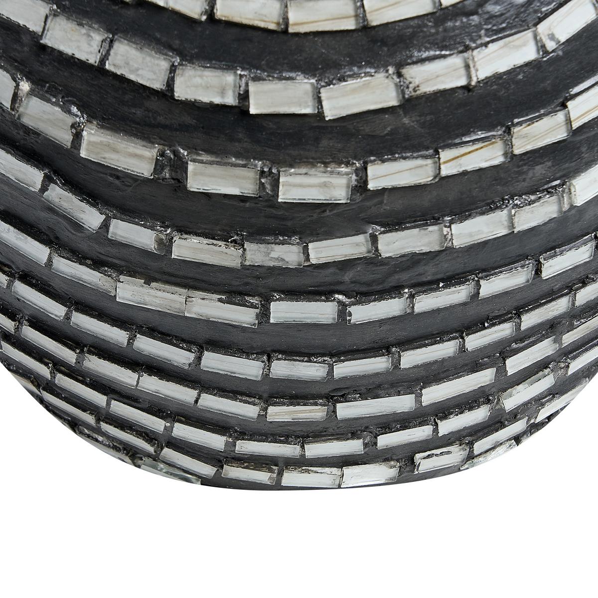 DEKOVASE Terrakotta schwarz Kualu - Schwarz, Stein (35cm) - Beliani