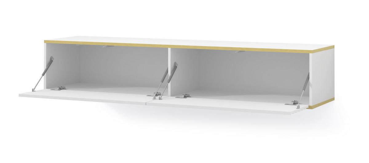 TV LOWBOARD Weiß, Gold 180/33/40 - Weiß, Holzwerkstoff (180/33/40cm) - RAUMHIRSCH FURNITURE