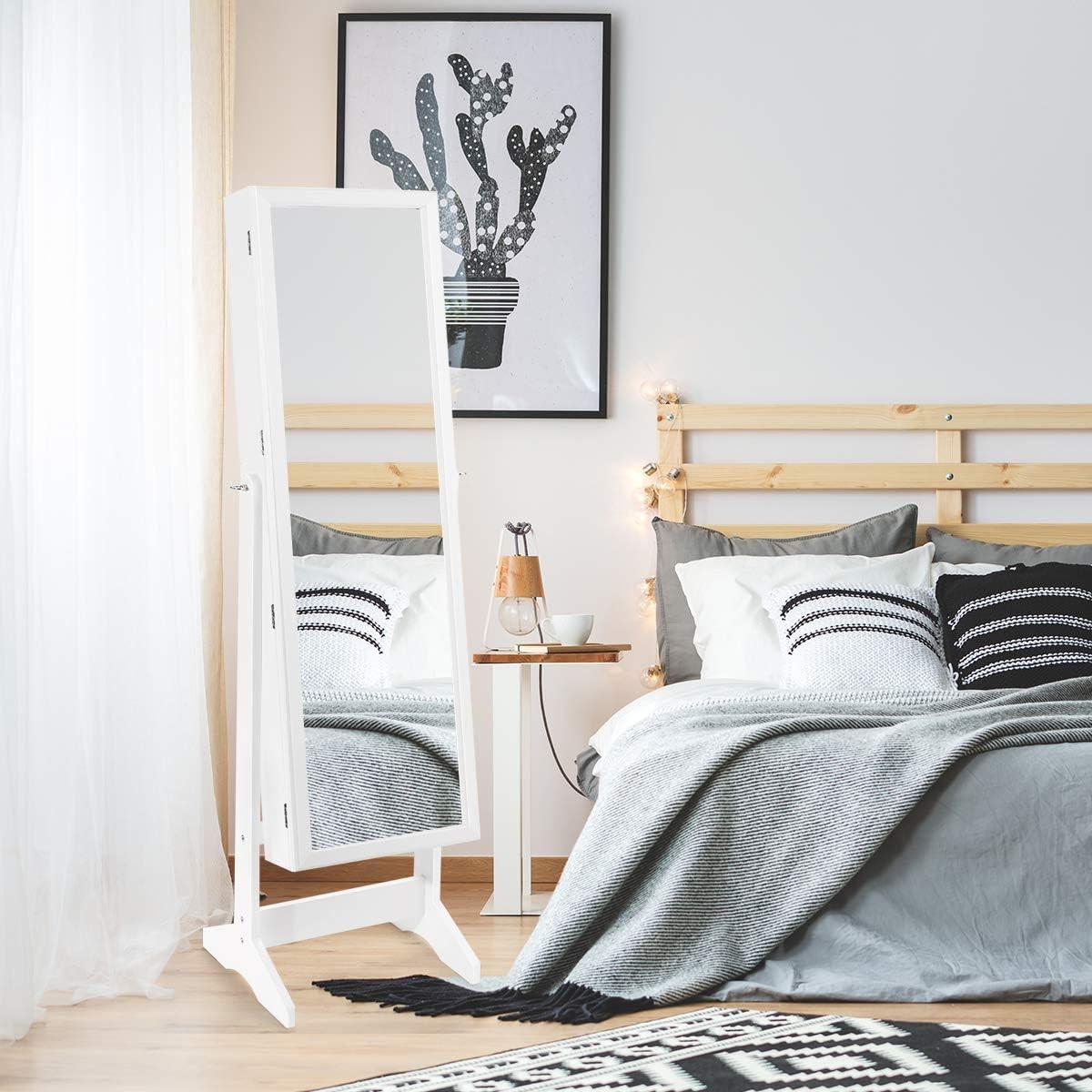 SCHMUCKSCHRANK 146cm Weiß - Weiß, Holz (41/146/37cm) - COSTWAY