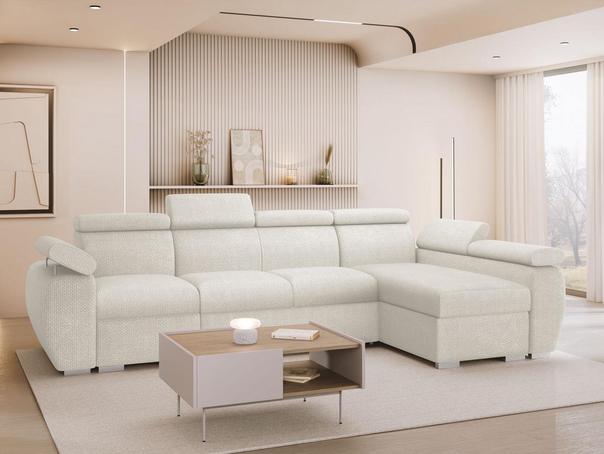 ECKSOFA Boston LCP, Seite: Rechts 1P(65)+2R+LCP - Silberfarben/Creme, Holz/Textil (320/170cm) - MIRJAN24