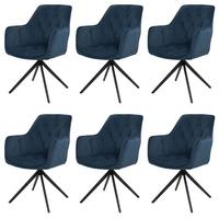ESSZIMMERSTUHL Blau 6er-Set - Blau, Textil (55/87/60cm) - MCW