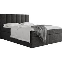 BOXBETT Amira mit Bettkasten, Boucle Schwarz 120/200 cm – 7-Zonen Taschenfederkern-Matratze & Komfortschaum-Topper - Schwarz, Holz/Holzwerkstoff (120/200cm) - WFL GROUP
