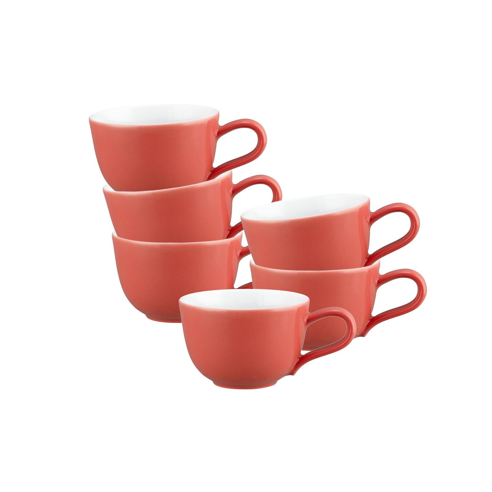 ESPRESSOTASSEN Liberty Pure Colors Flamingo Red 90 ml 6er Set - Rot, Keramik (0.09L) - Seltmann Weiden