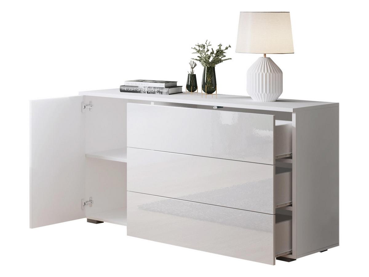 KOMMODE Paris 110 - Weiß Hochglanz/Weiß, Holzwerkstoff (111/68/39cm) - MIRJAN24
