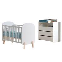 BABYZIMMEREINRICHTUNG Karilynn 5 Komplettset Massivholz+MDF Weiß - Weiß, Holz (219/106/74cm) - 58aufmkessel