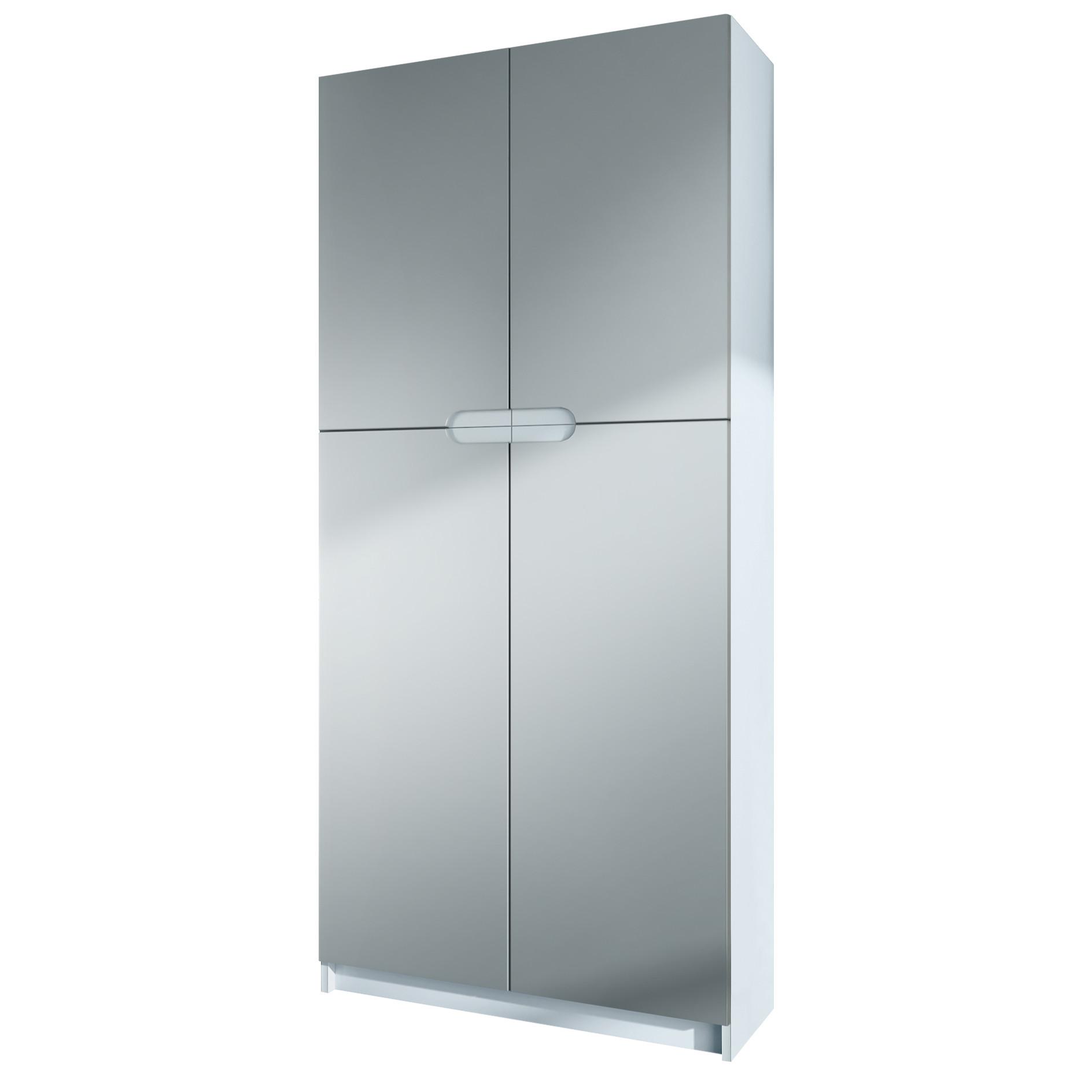 BÜROSCHRANK Logan Fronten in Hellgrau Seidenmatt - Greige, Holzwerkstoff (82/184/37cm) - Vladon