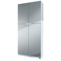 BÜROSCHRANK Logan Fronten in Hellgrau Seidenmatt - Greige, Holzwerkstoff (82/184/37cm) - Vladon